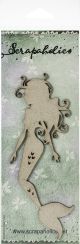 Scrapaholics Laser Cut Chipboard 1.8mm Thick Floating Mermaid 6 Inch X2.6 Inch