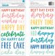 Happy Cake Day Thickers Stickers 5.5 Inch X11 Inch 104 Per Pkg Phrase Per Puffy