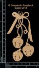 Scrapaholics Laser Cut Chipboard 1.8mm Thick Jingle Bell Dangle 5 Inch X2.75 Inch