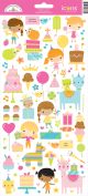 Doodlebug Cardstock Stickers 6 inch X13 inch Hey Cupcake Icons