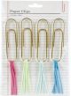 American Crafts Giant Paper Clips With Tassels 4 Per Pkg Assorted Colors