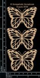 Scrapaholics Laser Cut Chipboard 1.8mm Thick Monarch Butterflies 3 Per Pkg 2.75x2 Inch