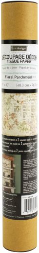 Prima Re Design Decoupage Decor Tissue Paper 19 inch X30 inch 2 Per Pkg Floral Parchment
