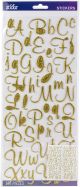 Sticko Alphabet Stickers 104 Per Pkg Script Gold Glitter