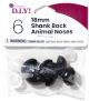 Shank Back Animal Noses 18mm 6 Per Pkg Black