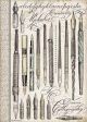 Stamperia Rice Paper Sheet A4 Vintage Pens Calligraphy