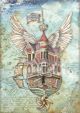 Stamperia Rice Paper Sheet A4 Flying Ship Lady Vagabond