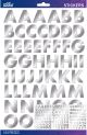 Sticko Alphabet Stickers Silver Foil Futura Bold Large