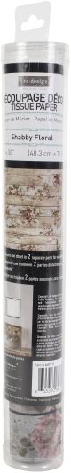 Prima Re Design Decoupage Decor Tissue Paper 19 inch X30 inch 2 Per Pkg Shabby Floral