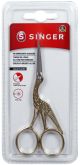 Singer Forged Stork Embroidery Scissors 4.5 inch Gold