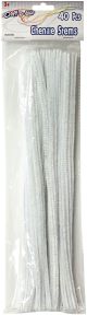 Chenille Stems 12 inch 40 Per Pkg white