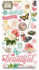 Simple Vintage Cottage Fields Chipboard Stickers 6 inch X12 inch 