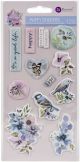 Watercolor Floral Puffy Stickers 12 Per Pkg