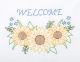 Jack Dempsey Stamped White Sampler 11 inch X14 inch Welcome Sunflowers
