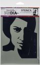 Dina Wakley Media Stencils 9 inch X6 inch Pensive Face 1 pack of 1 piece