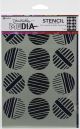 Dina Wakley Media Stencils 9 inch X6 inch Lined Circles 1 pack of 1 piece