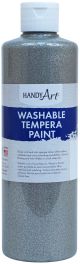 Handy Art Glitter Washable Tempera Paint 16oz Silver