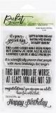 Picket Fence Studios 4 inch X6 inch Stamp Set Inside Quotes Birthday