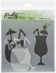 Picket Fence Studios Stencil 6 Inch X6 Inch Tropical Drinks