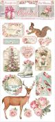 Stamperia Adhesive Chipboard 6 Inch X12 Inch Pink Christmas