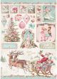 Stamperia Rice Paper Sheet A4 Sleigh Pink Christmas