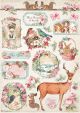 Stamperia Rice Paper Sheet A4 Deer Pink Christmas