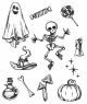 Tim Holtz Cling Stamps 7 Inch X8.5 Inch Halloween Doodles