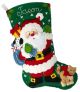Bucilla Felt Stocking Applique Kit 18 Inch Long Santas Furry Friends