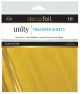 Deco Foil Transfer Sheets By Unity 6 inch X6 inch 12 Per Pkg Gold Glitter