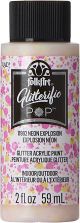 Folkart Glitterific Pop Acrylic Paint 2oz Neon Explosion