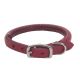 Circle T Oak Tanned Leather Round Dog Collar Red 14 inch Neck