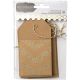 Homemade Mini Kraft Pocket Tags 8 Per Pkg with Gold Glitter Accents