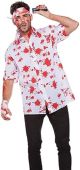 Halloween Wholesalers Mens Zombie Costume Shirt for Men, XL/L White,red