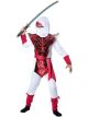 Ghost Ninja Child Halloween Costume Red and White Dragon