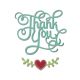 Sizzix Thinlits Die Set 3PK Phrase, Thank You With Hearts