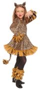 Living Fiction Feisty Leopard 4Pc Girl Costume Tan Medium 8 10