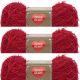Spinrite Red Heart Scrubby Yarn Cherry Pack of 3 Skein