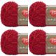 Spinrite Red Heart Scrubby Yarn Cherry Pack of 4 Skein