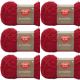Spinrite Red Heart Scrubby Yarn Cherry Pack of 6 Skein