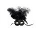 Women s Winter Wonderland Middle Feathers Venetian Mask Black