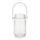 Glass Hanging Mason Jar With Metal Hanger