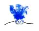 Women s Winter Wonderland Middle Feathers Venetian Mask Blue and Silver