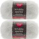 Spinrite Red Heart Scrubby Sparkle Yarn Marshmallow Pack of 2 Skein