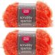 Spinrite Red Heart Scrubby Sparkle Yarn Orange Pack of 2 Skein