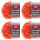 Spinrite Red Heart Scrubby Sparkle Yarn Orange Pack of 4 Skein