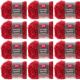 Spinrite Red Heart Scrubby Sparkle Yarn Strawberry Pack of 12 Skein