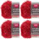 Spinrite Red Heart Scrubby Sparkle Yarn Strawberry Pack of 4 Skein