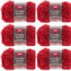Spinrite Red Heart Scrubby Sparkle Yarn Strawberry Pack of 6 Skein