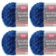 Spinrite Red Heart Scrubby Sparkle Yarn Blueberry Pack of 4 Skein