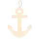 Unfinished Wooden Anchor Wall Decor With Hanger 8.75 X 11 Inches